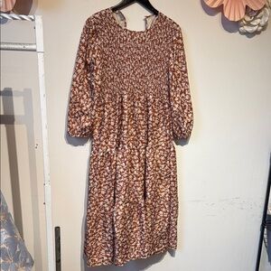 Sunday up brown floral dress medium